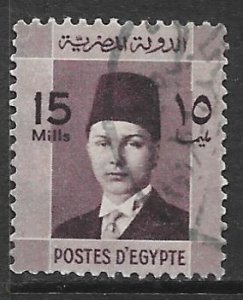 Egypt 214: 15m King Farouk, used, VF