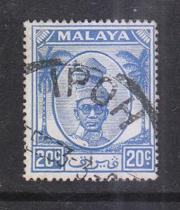 Malaya Perak 1950 Sc 123 20c ultramarine Used