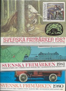 Sweden Year Sets packs 1980 1981 1982 MINT NH as Issued by the Post Office