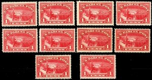 Q1, Mint VF NH WHOLESALE GROUP OF Ten Parcel Post Stamps CV $120 - Stuart Katz