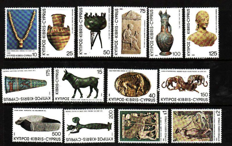 Cyprus-Sc#538-51- id9-unused NH set-Antiquities-1980-please note that there is