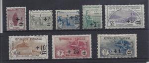 France, B12-19, Surcharged Semi-Postal Singles,**Hinged**