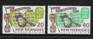 New Hebrides British 1966 World Cup Soccer issue Sc 116-117 MNH A2256