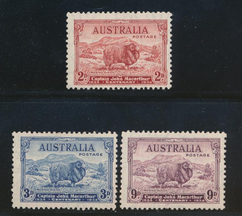 AUSTRALIA 147-149 MINT LH, SHEEP