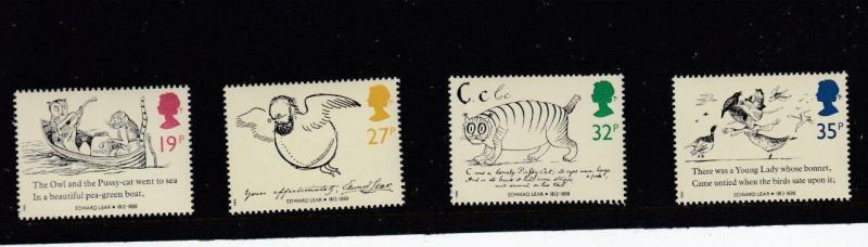 1988 GB EDWARD LEAR DEATH CENTENARY SET OF 4 MNH SG1405-SG1408