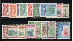 North Borneo #280 - #295 Very Fine Never Hinged Set