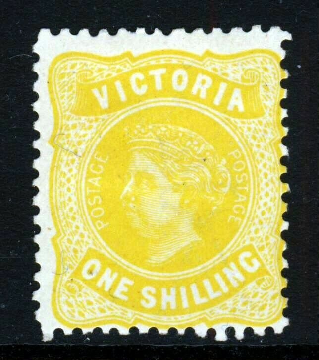 VICTORIA AUSTRALIA 1908 1s. Yellow POSTAGE Wmk W11 Perf.12x12½ SG 425c MINT