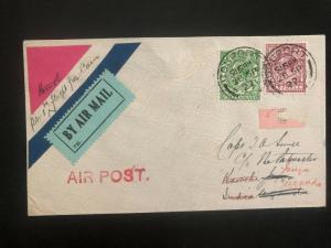 1927 Gosport England First Flight Airmail Cover FFC to T Jinja Uganda KUT