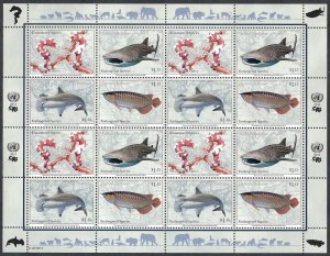 United Nations NY #1097-1100 $1.15 Endangered Species (2014). Full sheet. MNH