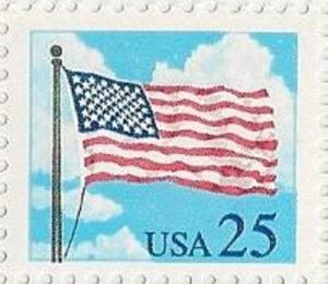 US 2278 Old Glory with Clouds 25c single MNH 1987