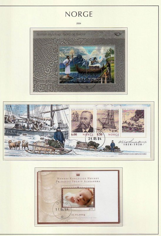 NORWAY 2003/4 Used+Sheets on Pages  (Aprx 50+Items)GOY 93 