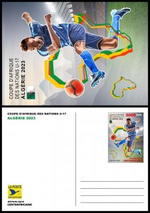 CENTRAL AFRICAN 2023 STATIONERY CARD - FOOTBALL AFRICA CUP OF NATIONS ALGERIA-