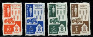 NEPAL 159-62 Mint OG 1963 Freedom from Hunger