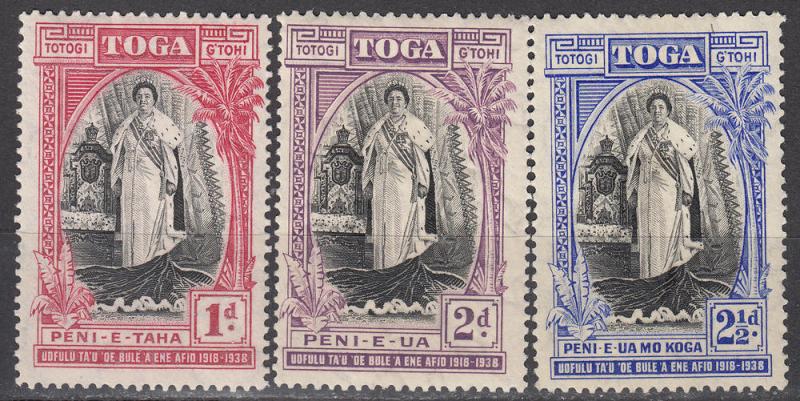 Tonga - 1938  Queen Salote Sc# 70/72 - MH (9610)