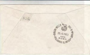 viscount 814 munich  rome 1960 olympics  air mail fight stamps cover ref 19761