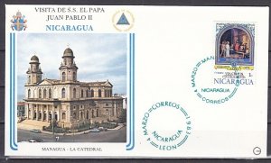 Nicaragua, 04/MAR/83 Cancel. Pope John Paul II visit on a Souvenir cover. ^