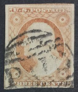 US #11 IMPERF USED XF JUMBO $150 LOT #8529