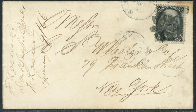 Cover - Sc# 73 Black Jack - Fancy Cancel 1866   S1815