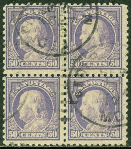 EDW1949SELL : USA 1915 Sc #440 Blk of 4 Used. Very Fresh w/ good cancel Cat $135