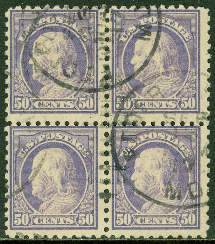 EDW1949SELL : USA 1915 Sc #440 Blk of 4 Used. Very Fresh w/ good cancel Cat $135