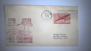 US FIRST FLIGHT COVER: 1949 JAMESTOWN NY AM97