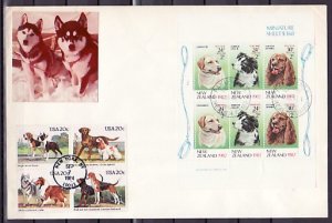 New Zealand, Scott cat. B114a. Various Dogs & USA. COMBO First day cover. ^