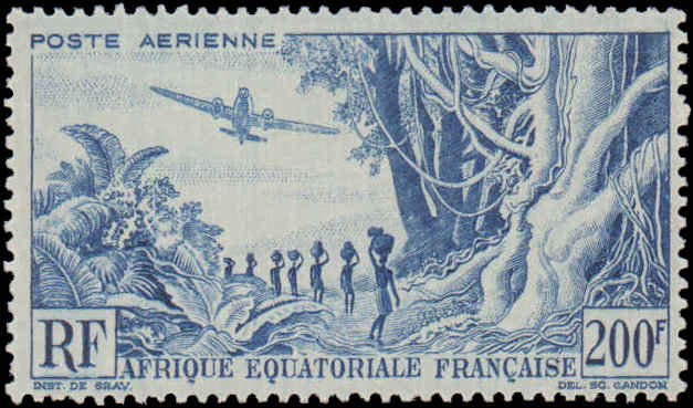 French Equatorial Africa #,C31-C33 Complete Set(3), 1946, Hinged
