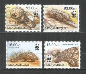 Mozambique MNH 2825A-d Ground Pangolin WWF