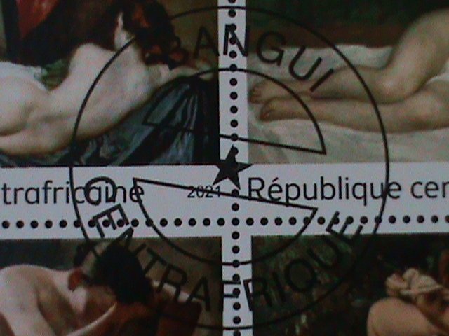 ​CENTRAL AFRICA-2021-FAMOUS NUDE ARTS PAINTINGS-BY FA,MOUS PAINTERS CTO SHEET VF