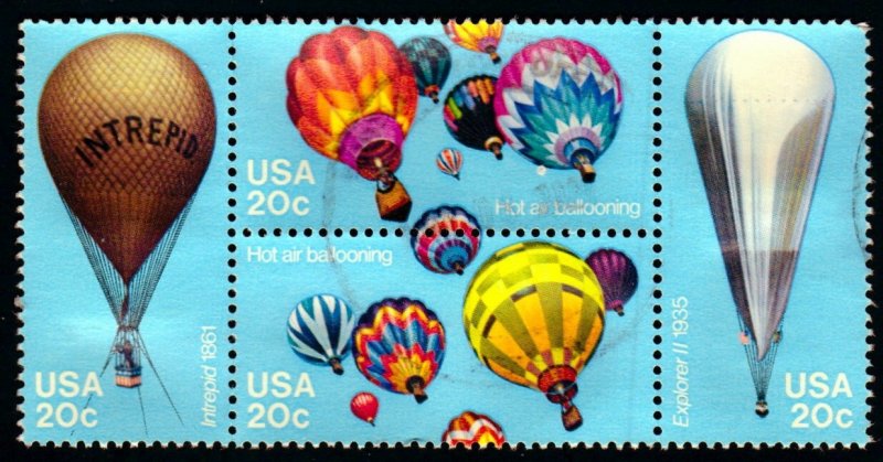 SC# 2032-2035 - (20c) - Balloons, USED se-tenant set of 4