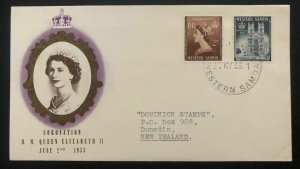 1953 Apia Western Samoa First Day Cover QE2 Queen Elizabeth coronation To NZ