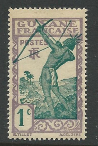 Fr. Guiana # 109  Archer - 1c  1929   (1) VLH Unused