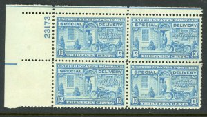 USA 1944 Special Delivery 13¢ Blue Scott #E17 Plate Number Block MNH V840 ⭐⭐⭐⭐ 