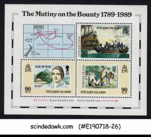 PITCAIRN ISLANDS - 1989 THE MUNITY ON THE BOUNTY - MIN. SHEET MNH