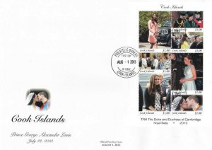 *FREE SHIP Cook Islands Royal Baby Prince George Alexander Louis (miniature FDC)