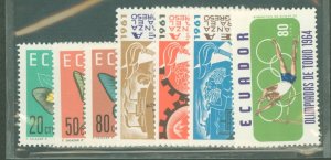 Ecuador #711-7  Single (Complete Set)