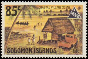 Solomon Islands #539-542, Complete Set(4), 1985, Stamp Show, Never Hinged