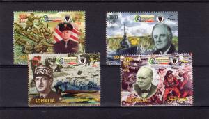 Somalia 2004 60th.Annv.D-Day Churchill/De Gaulle/Eisenhower Set Perforated (4)