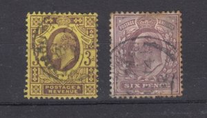 GB KEVII 1902/11 3d/6d SG232a/SG300 Fine Used BP9283