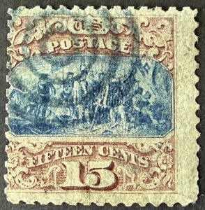 US No. 118. Used. Bullseye Cancel.  Stern Books & Stamps.