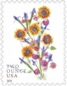 Sunflower Bouquet 5 Sheet of 20 ,100 pcs Forever Stamps