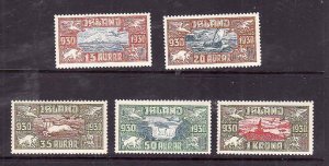 Iceland-Sc#C4-8-unused Airmail set-og-Planes-C6 is LH, rest very LH so much so t