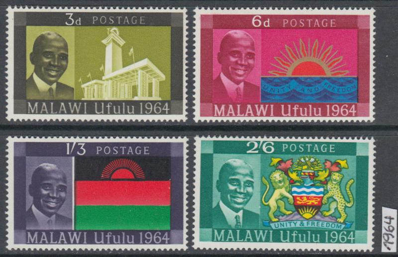 XG-AK611 MALAWI - Coats Of Arms, 1964 Ufulu, Unity, Freedom MNH Set