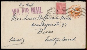 USA 9c Prexie William Harrison Airmail Chamblee GA Bern Switzerland Cover 80130