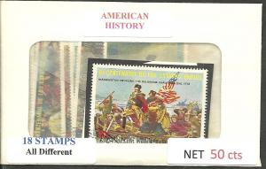 Amerian History Mix, 18 All Different, Used*-