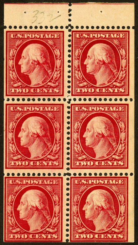 US Stamps # 375a MNH F-VF Pane Scott Value $200.00