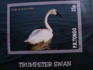 ​TONGA WILD ANIMALS-TRUMPETER SWAN MNH  IMPERF-S/S VF WE SHIP TO WORLD WIDE