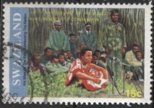 Swaziland 582 (used) 15c Mswati III coronation, 5th anniv., radio address (1991)