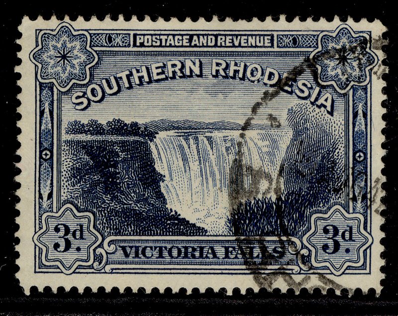 SOUTHERN RHODESIA GV SG30, 3d deep ultramarine, FINE USED.