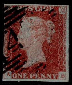 GB QV SG8, 1d red-brown PLATE 47, USED. Cat £38. IRELAND AB